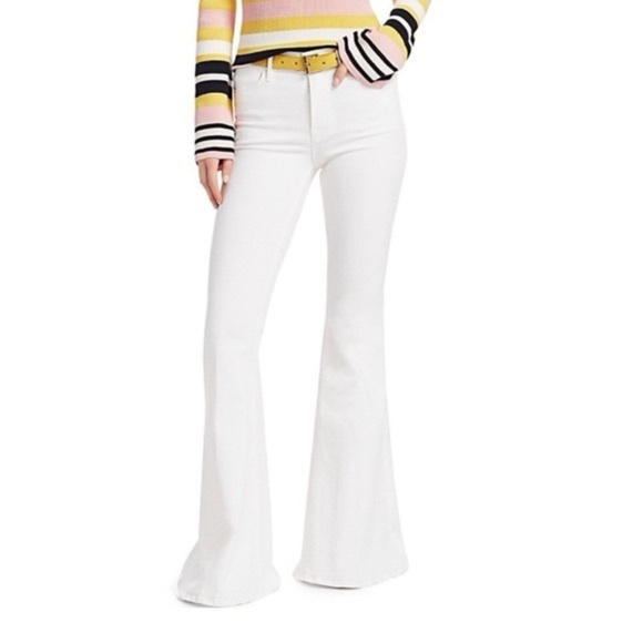 NWT Frame Denim Le High Super Flare Jeans in Blanc White - Picture 1 of 6